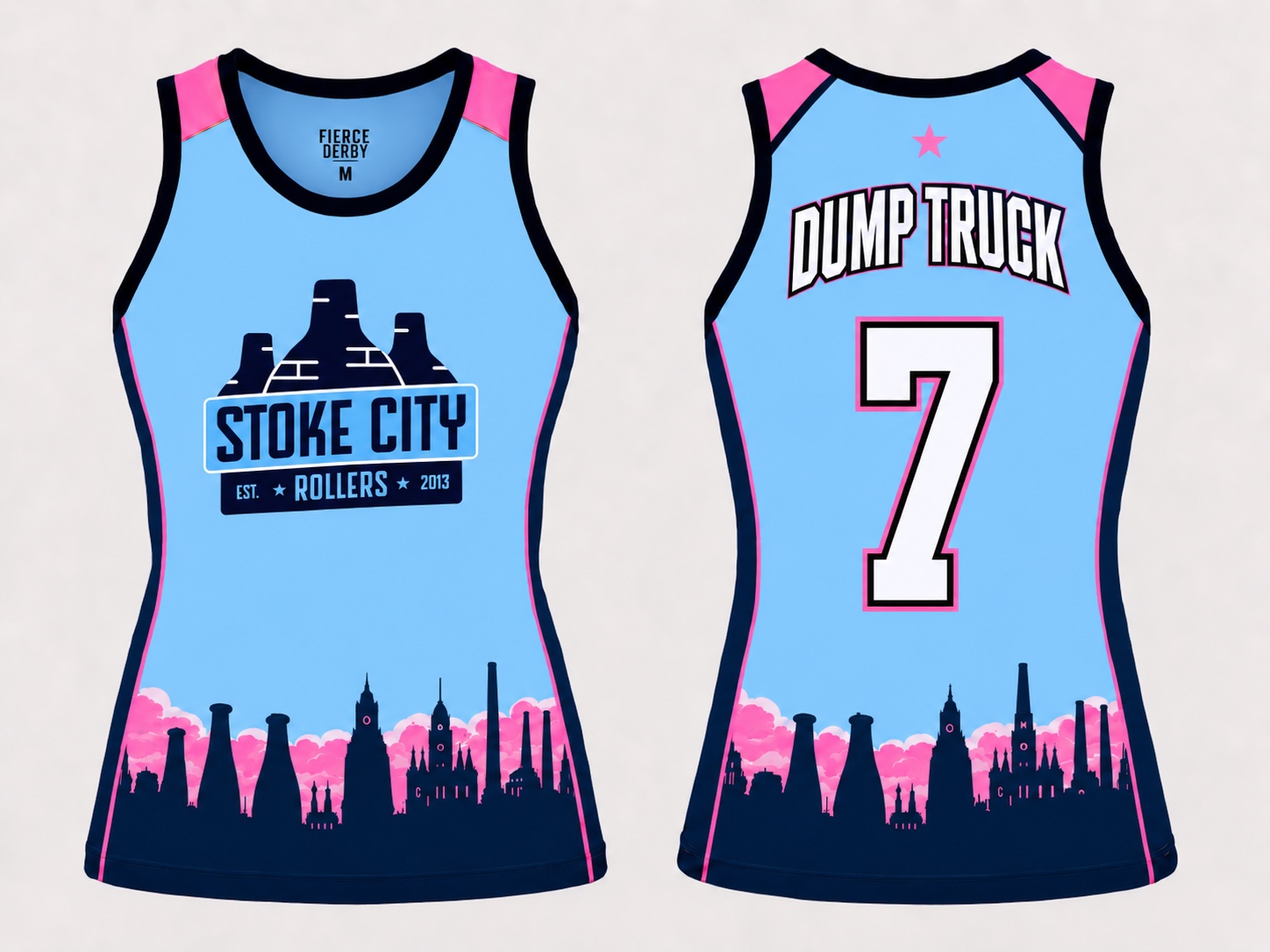 Light blue and pink alternate logo uniform